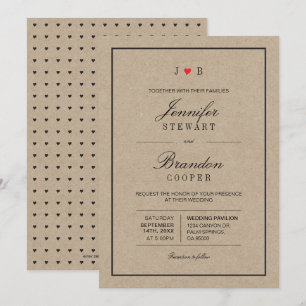 Simple Chic Kraft Typography Wedding Invitation