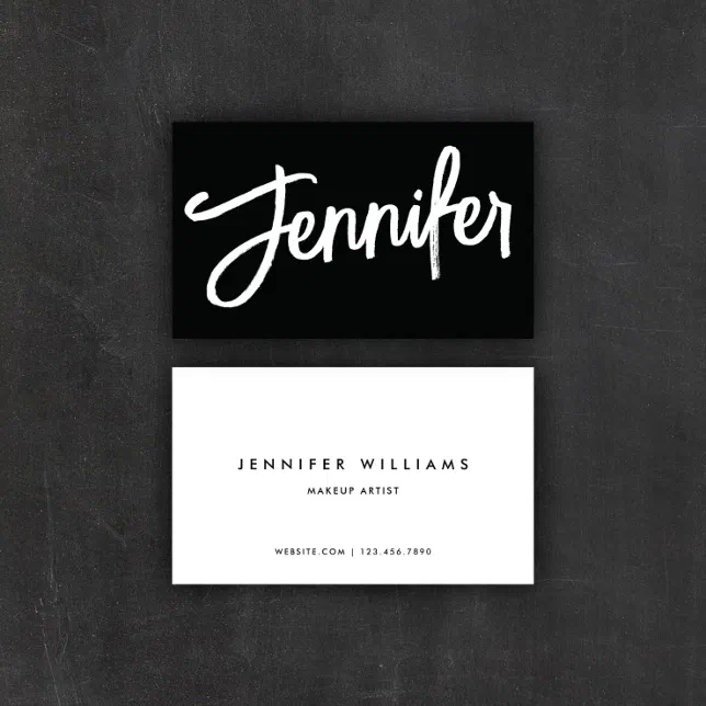 Simple Chic Minimalist + Calligraphy Script Business Card | Zazzle