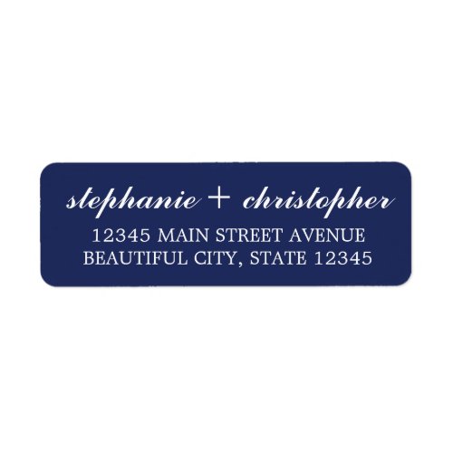 Simple Chic Minimalist Navy Blue Script Typography Label