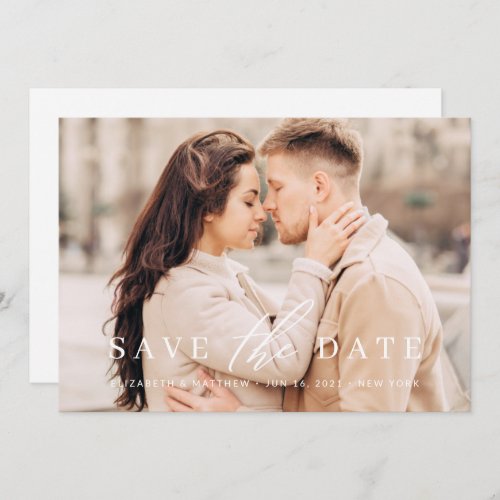 Simple Chic Minimalist Photo Wedding Save The Date