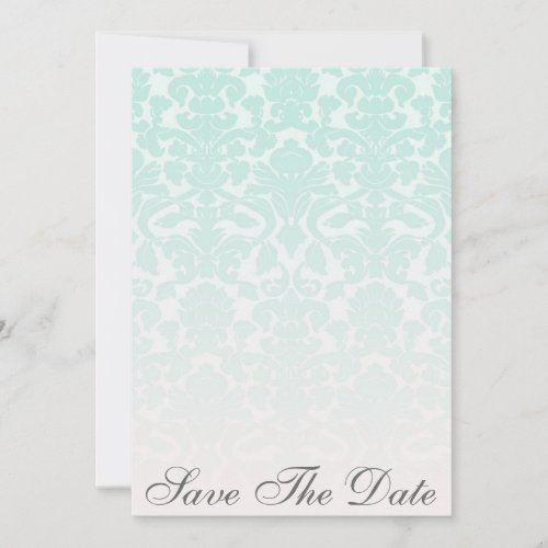 Simple Chic Mint Damask Save The Date Announcement