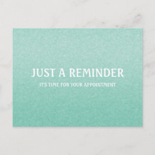Simple Chic Mint Green Appointment Reminder Postcard