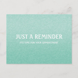Simple Chic Mint Green Appointment Reminder Postcard