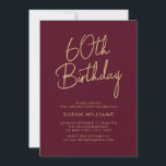 Simple Chic Modern 60th Birthday Invitation<br><div class="desc">Simple Chic Modern 60th Birthday. Feature elegant calligraphy script and minimalist typography design.</div>