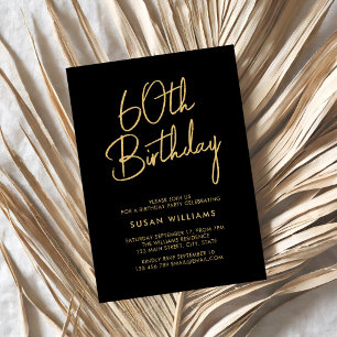 Simple Chic Modern 60th Birthday Invitation