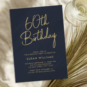 Simple Chic Modern 60th Birthday Invitation