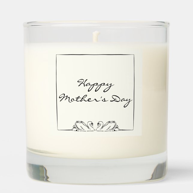 Simple Chic Modern Handwritten Swan Mother's Day   Scented Candle (Front)