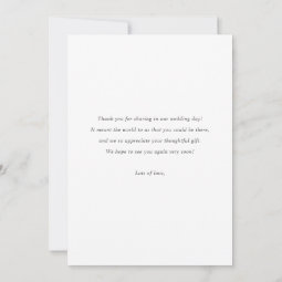Simple Chic Modern Photo Love and Thanks Wedding Thank You Card | Zazzle