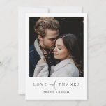 Simple Chic Modern Photo Love and Thanks Wedding Thank You Card