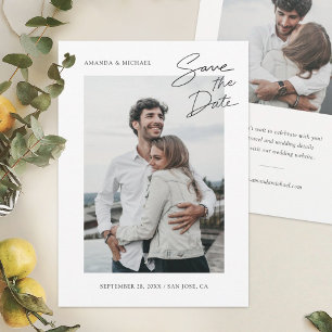 Simple Chic Modern Photo Wedding  Save The Date