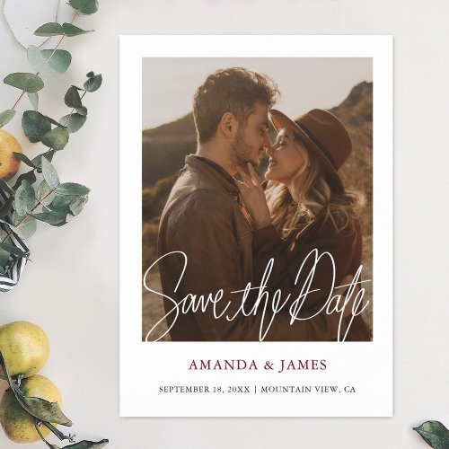 Simple Chic Modern Photo Wedding Save the Date   Magnetic Invitation