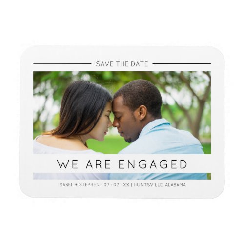 Simple Chic Modern Typography Script Photo Couple Magnet