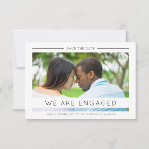 Simple Chic Modern Typography Script Photo Couple Save The Date