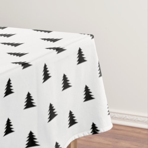 Simple Chic Monochromatic Pinetree Christmas Tablecloth