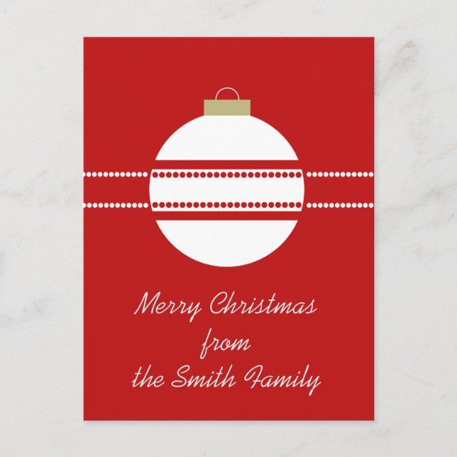 Simple Chic Ornament Christmas Postcard (Front)
