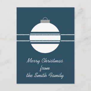Simple Chic Ornament Christmas Postcard