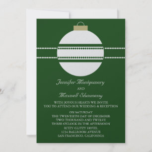 Simple Chic Ornament Holiday Wedding Invite