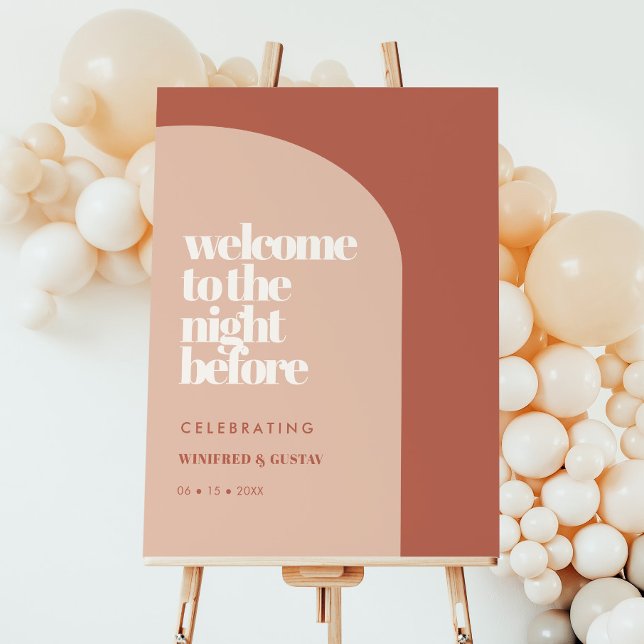 Simple chic peach terracotta arch Rehearsal dinner Foam Board (Creator Uploaded)