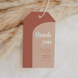 Simple chic peach terracotta arch wedding gift tags<br><div class="desc">Minimalist yet striking: adopt this slightly retro elegant typographic design for your wedding stationery,  with a modern arch design and terracotta & burnt orange colors. Fully customizable text,  colors and backgrounds.</div>