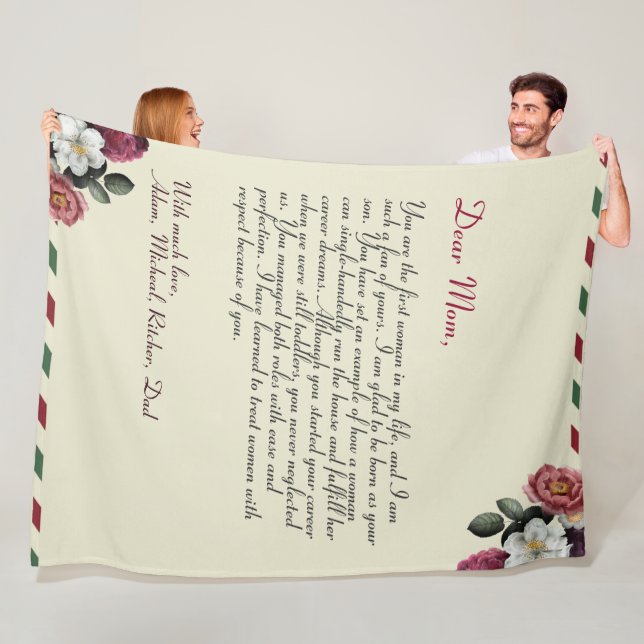 Simple Chic Personalized Love Letter Handwritten  Fleece Blanket (In Situ)