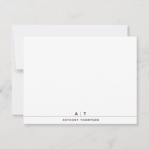 Simple Chic Personalized Monogram Note Card