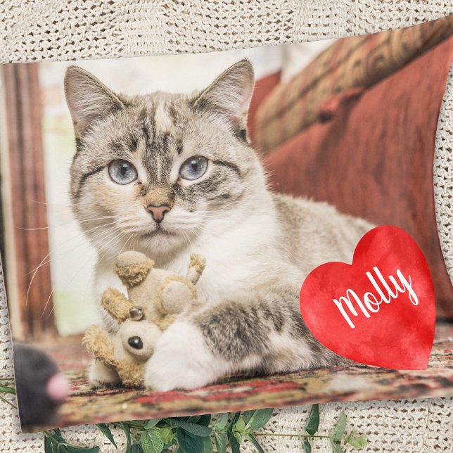 Simple Chic Pet Photo Personalized Dog Cat Lover  Fleece Blanket (Creator Uploaded)