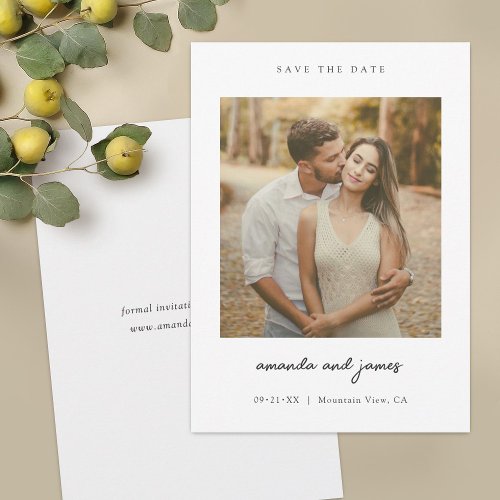 Simple Chic Photo Save the Date Invite Template