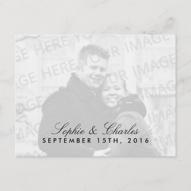 Simple Chic Photo Save the Date Postcard Template (Front)