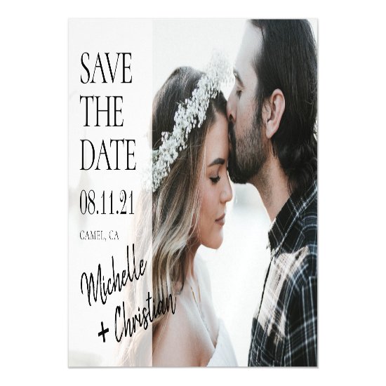 Simple Chic Photo Wedding Save the Date Magnet