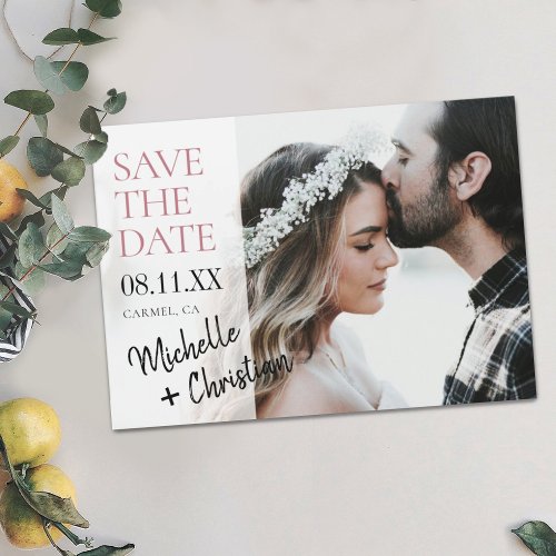 Simple Chic Photo Wedding Save the Date Magnet