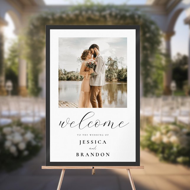 Simple Chic Photo Wedding Welcome Framed Sign (Creator Uploaded)