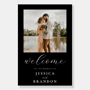 Simple Chic Photo Wedding Welcome Sign