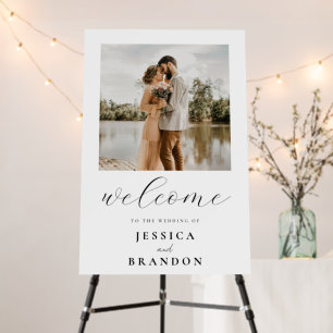 Simple Chic Photo Wedding Welcome Sign