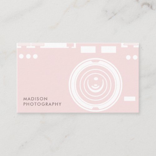 Simple  Chic Photography Pink Business Card