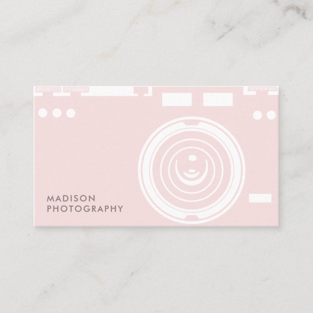 Simple & Chic Photography Pink Business Card (Front)