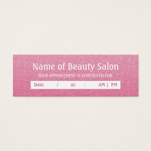 Simple Chic Pink Salon Appointment Reminder (Front)