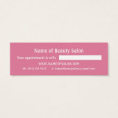 Simple Chic Pink Salon Appointment Reminder (Back)