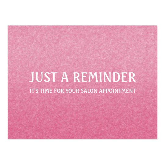 Simple Chic Pink Salon Appointment Reminder Postcard