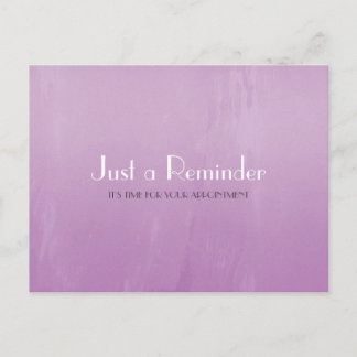 Simple Chic Purple Abstract Appointment Reminder Postcard