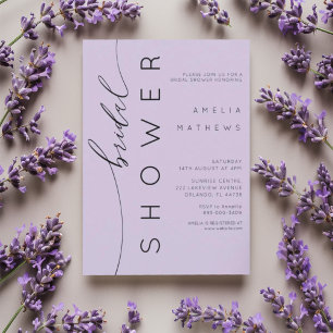 Simple Chic Purple Bridal Shower Invitation