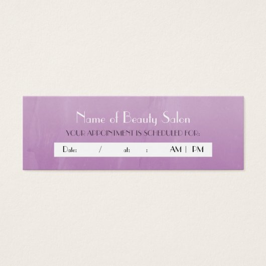 Simple Chic Purple Salon Appointment Reminder (Front)