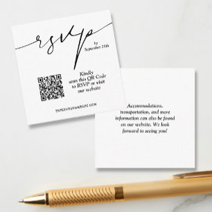 Simple Chic QR Code Wedding Enclosure Card