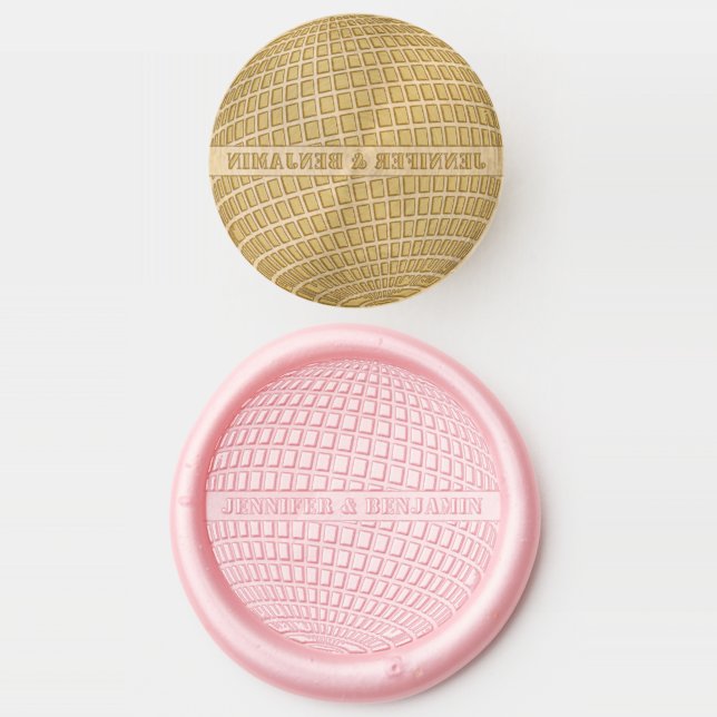 Simple Chic Retro Disco Ball Wedding Theme Wax Seal Stamp (Stamped)