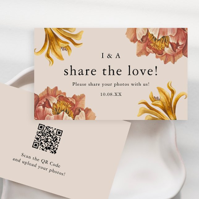 Simple Chic Rustic Floral Wedding Share the Love Enclosure Card (Creator Uploaded)