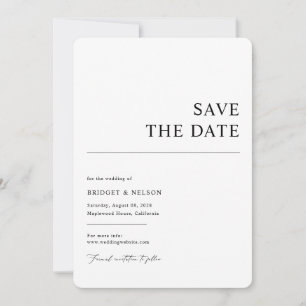 Simple Chic Save The Date Announcement Card