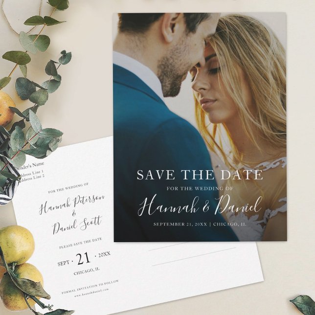 Simple Chic Save the Date Announcement Postcard (Creator Uploaded)