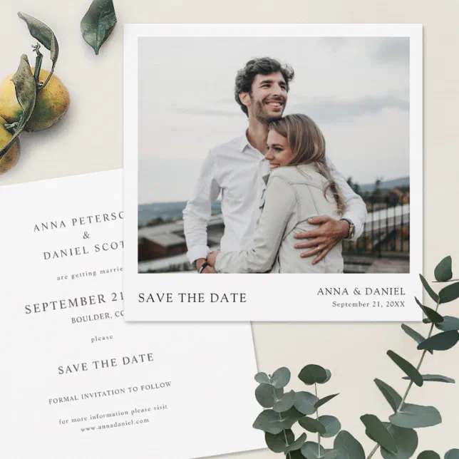 Simple Chic Save the Date Wedding Invite Template | Zazzle