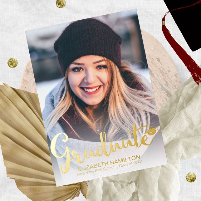 Simple Chic Script Graduation Announcement (Creator Uploaded)