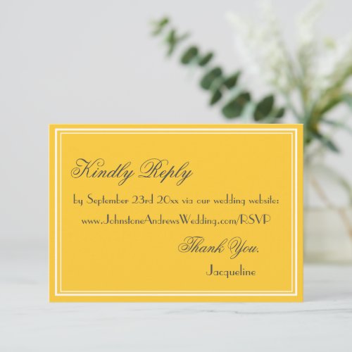 Simple chic script modern wedding website RSVP     Enclosure Card