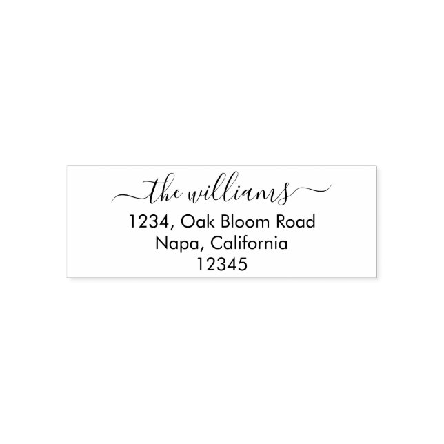 Simple Chic Script Personalized Rubber Stamp (Design)